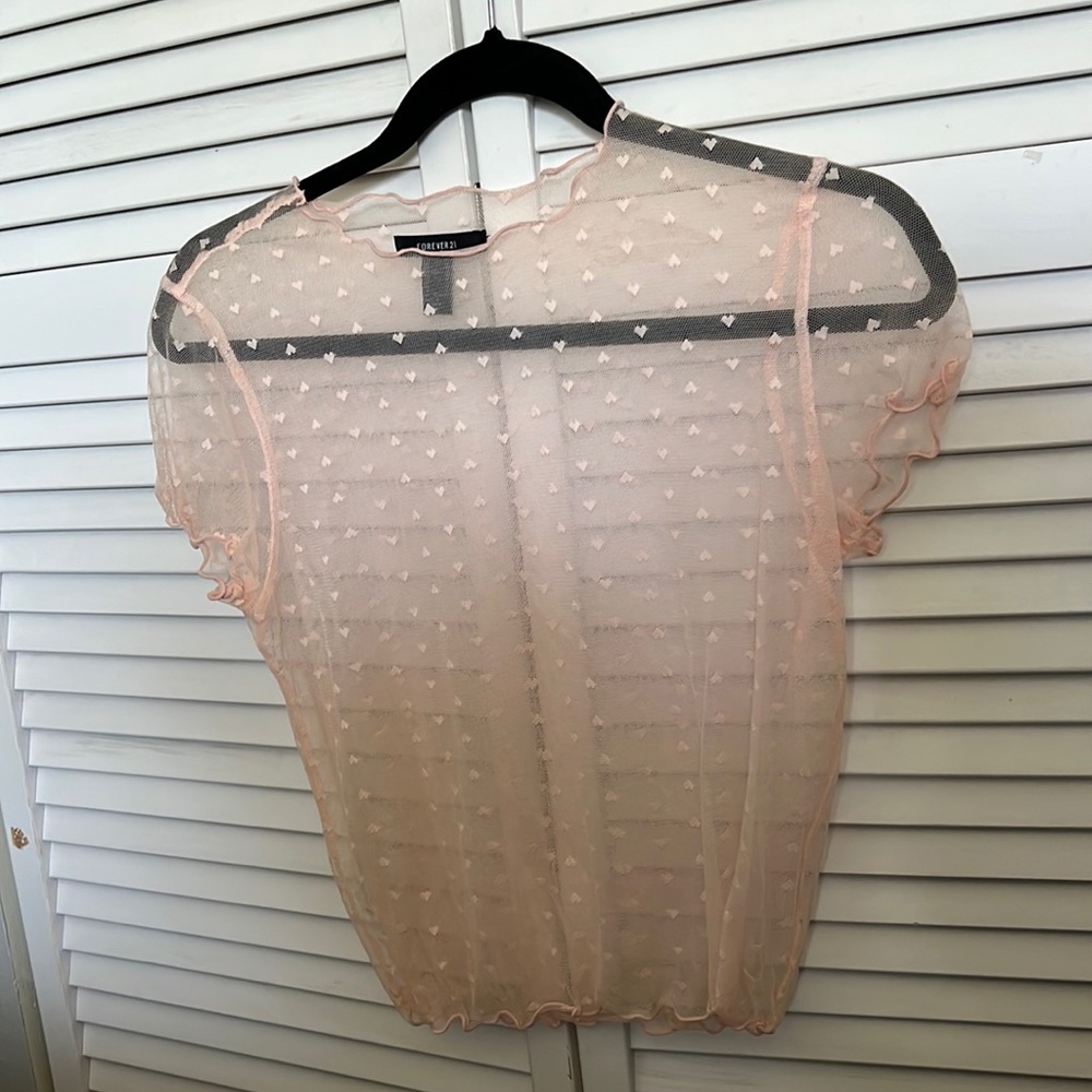 F21 Pink See through blouse